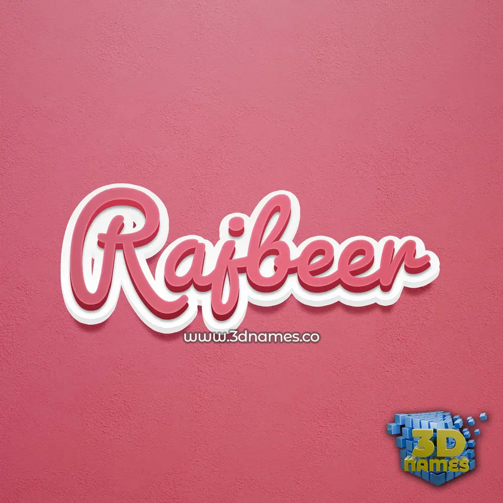 rajbeer in Red Scribble style - 3D name wallpaper
