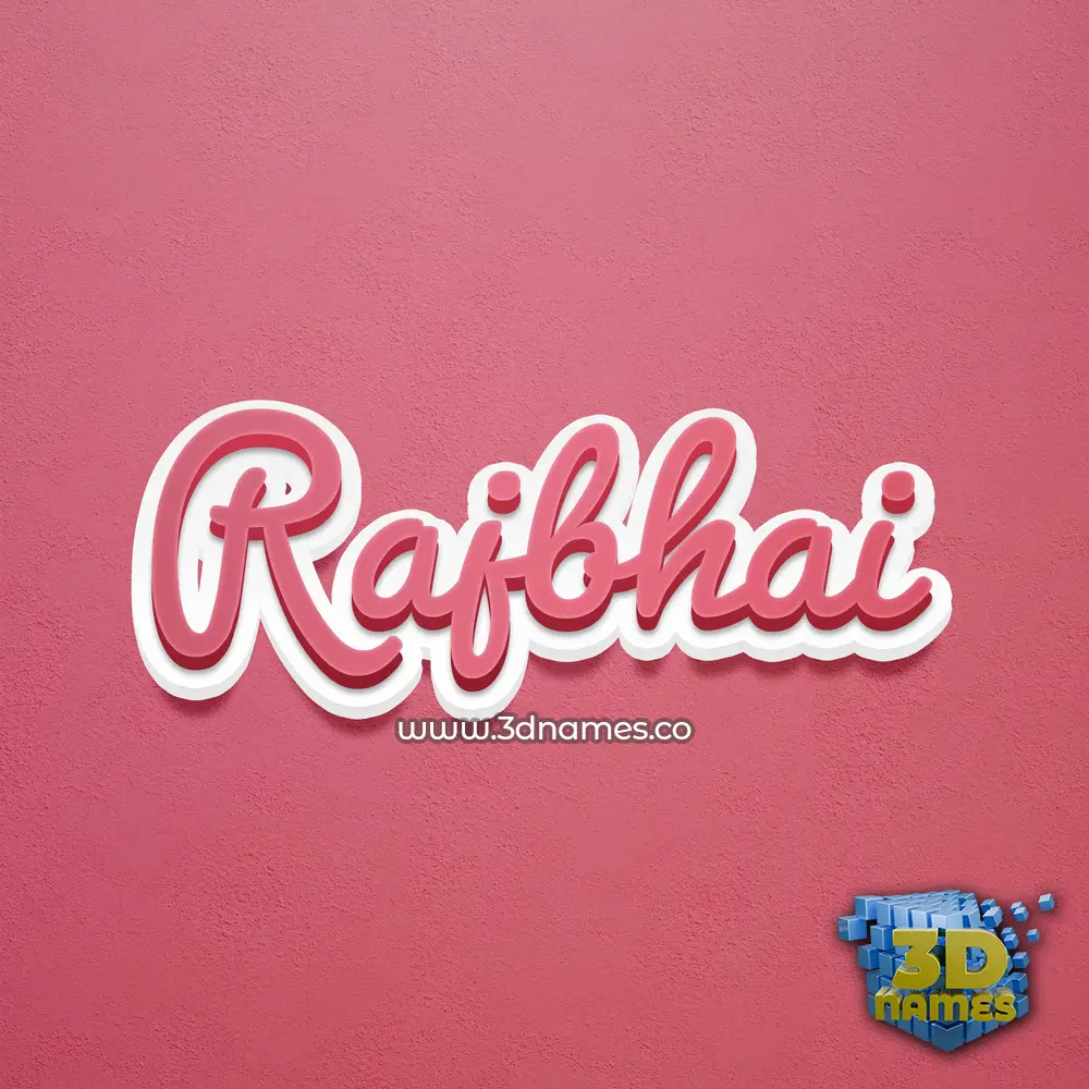 rajbhai in Red Scribble style - 3D name wallpaper