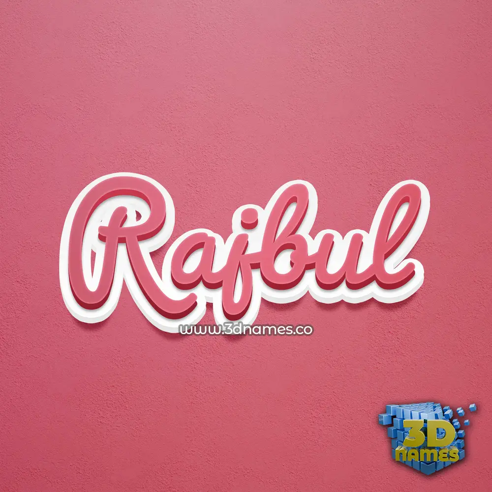 rajbul in Red Scribble style - 3D name wallpaper