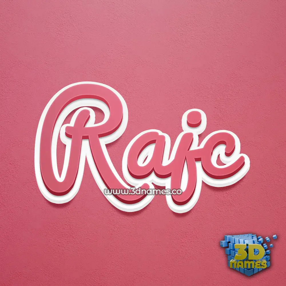 rajc in Red Scribble style - 3D name wallpaper