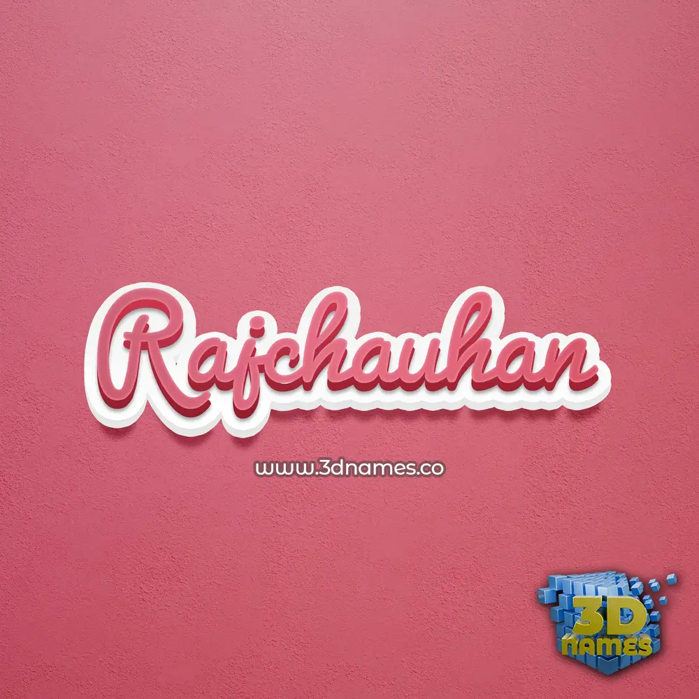 rajchauhan in Red Scribble style - 3D name wallpaper