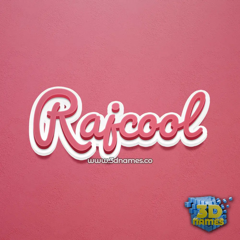 rajcool in Red Scribble style - 3D name wallpaper