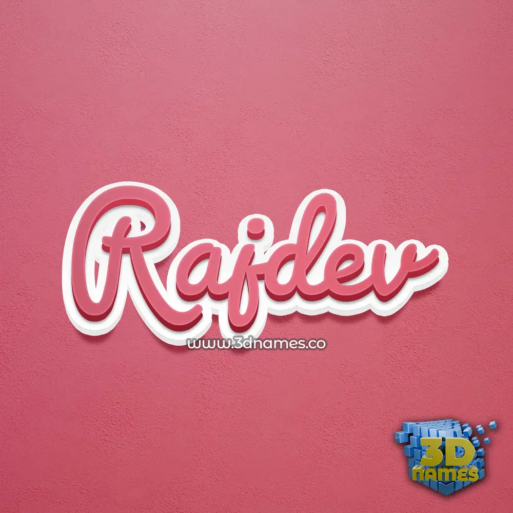 rajdev in Red Scribble style - 3D name wallpaper