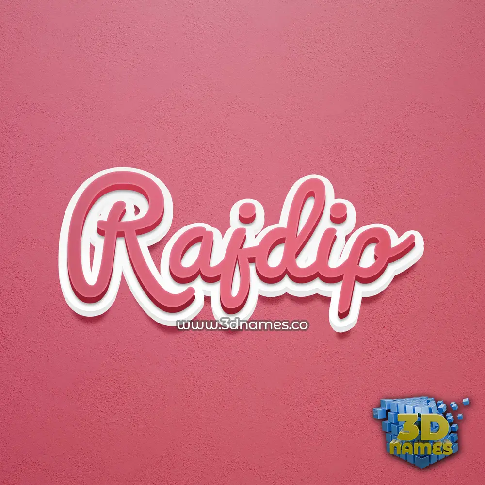 rajdip in Red Scribble style - 3D name wallpaper