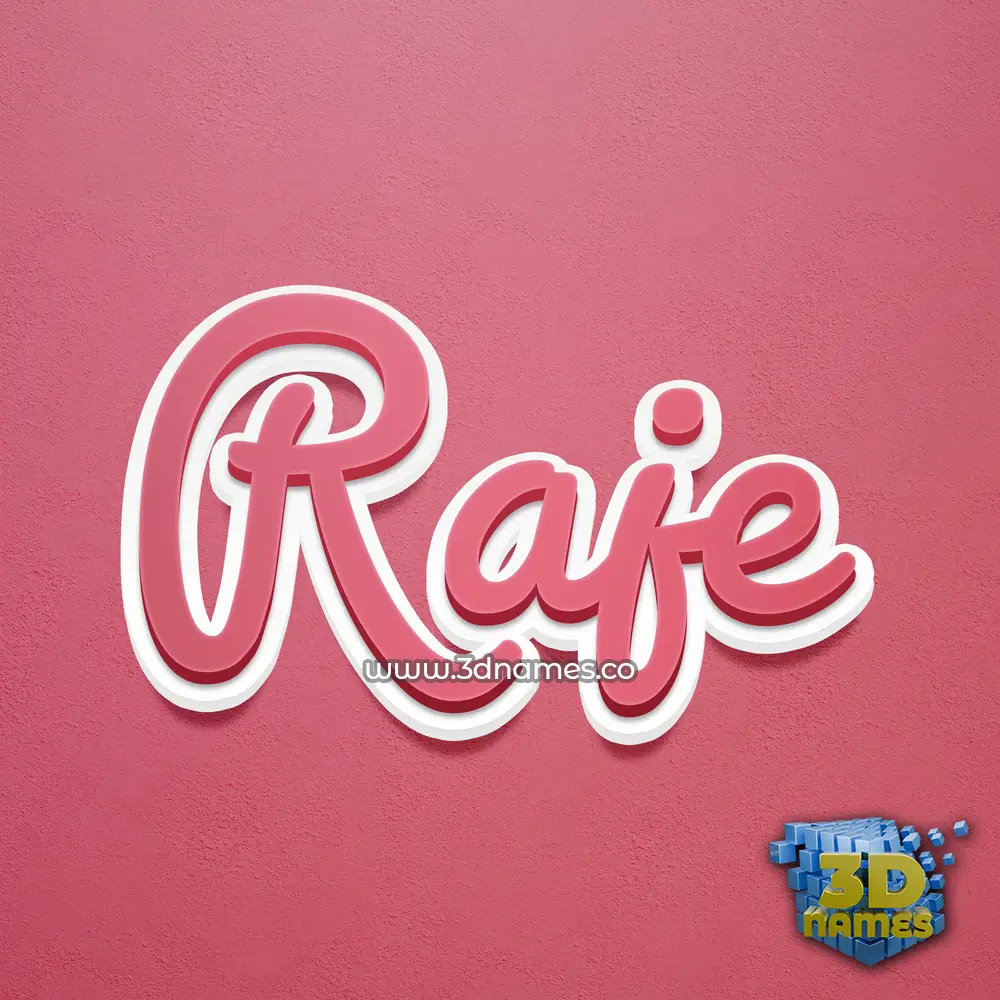 raje in Red Scribble style - 3D name wallpaper
