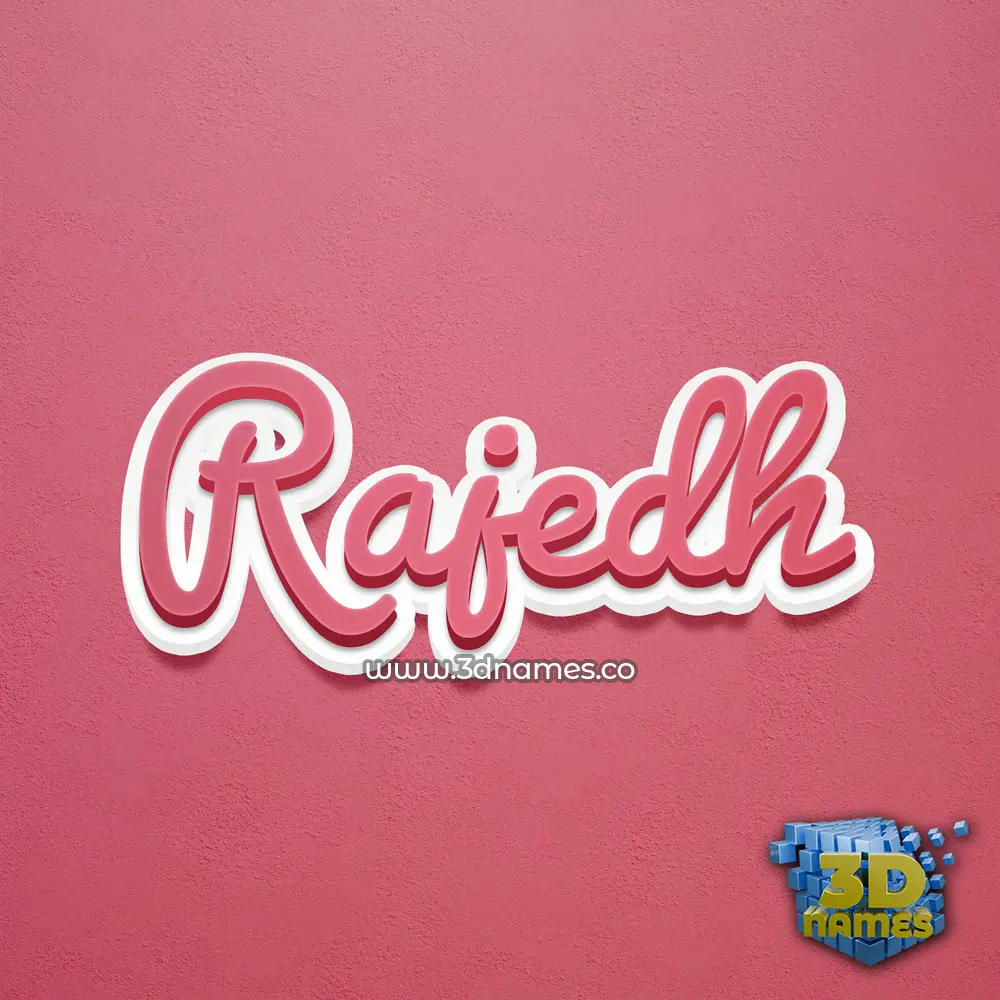rajedh in Red Scribble style - 3D name wallpaper