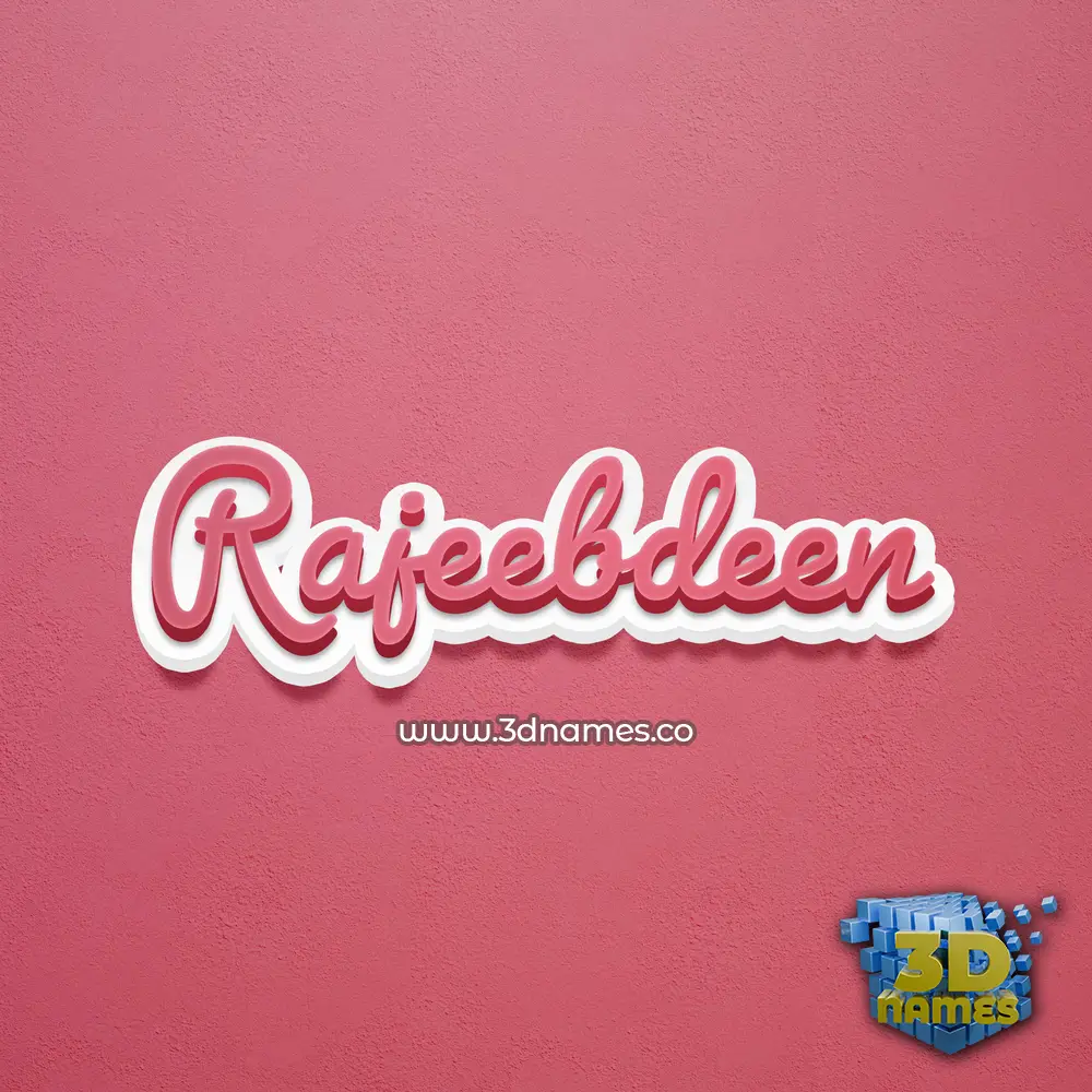 rajeebdeen in Red Scribble style - 3D name wallpaper
