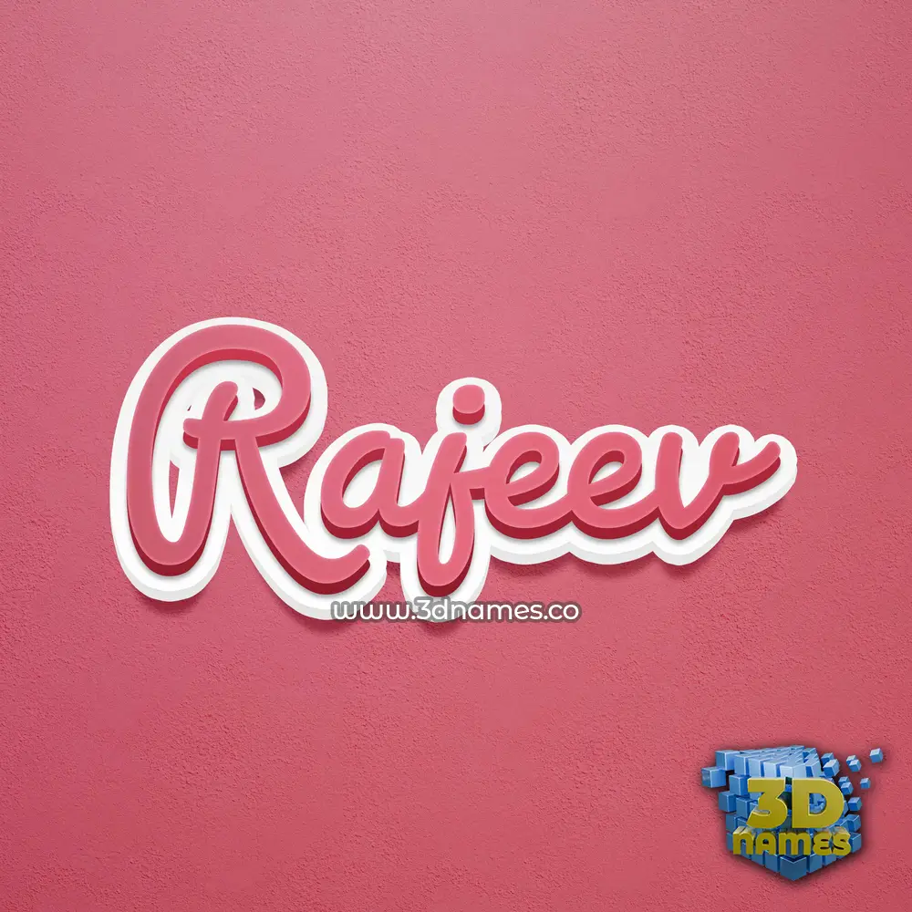rajeev in Red Scribble style - 3D name wallpaper