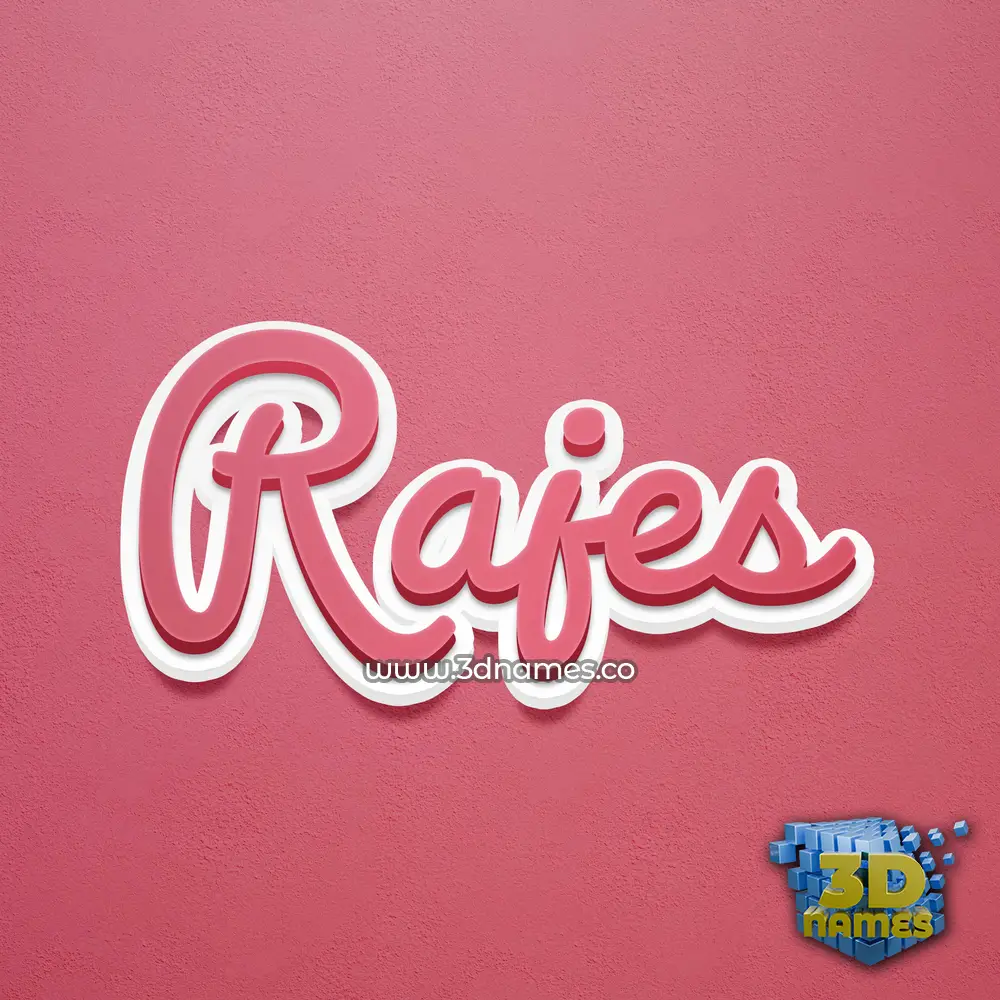 rajes in Red Scribble style - 3D name wallpaper