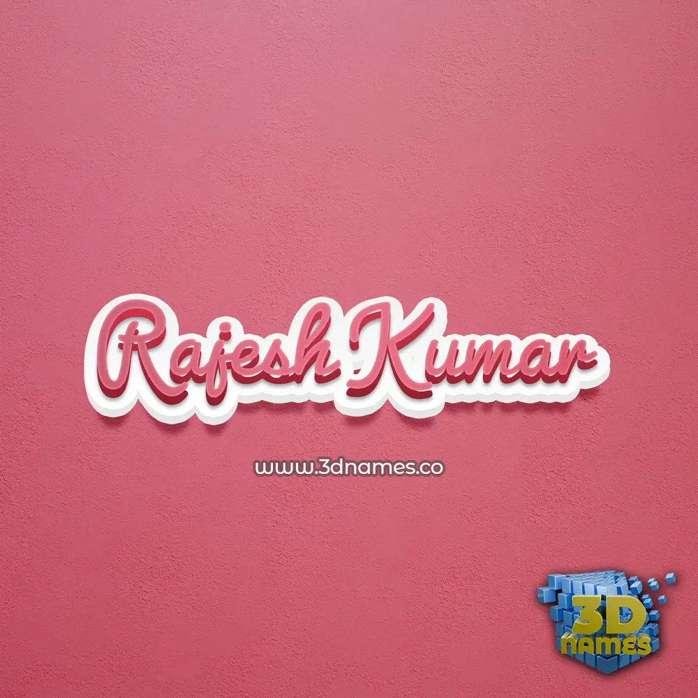 rajesh kumar in Red Scribble style - 3D name wallpaper