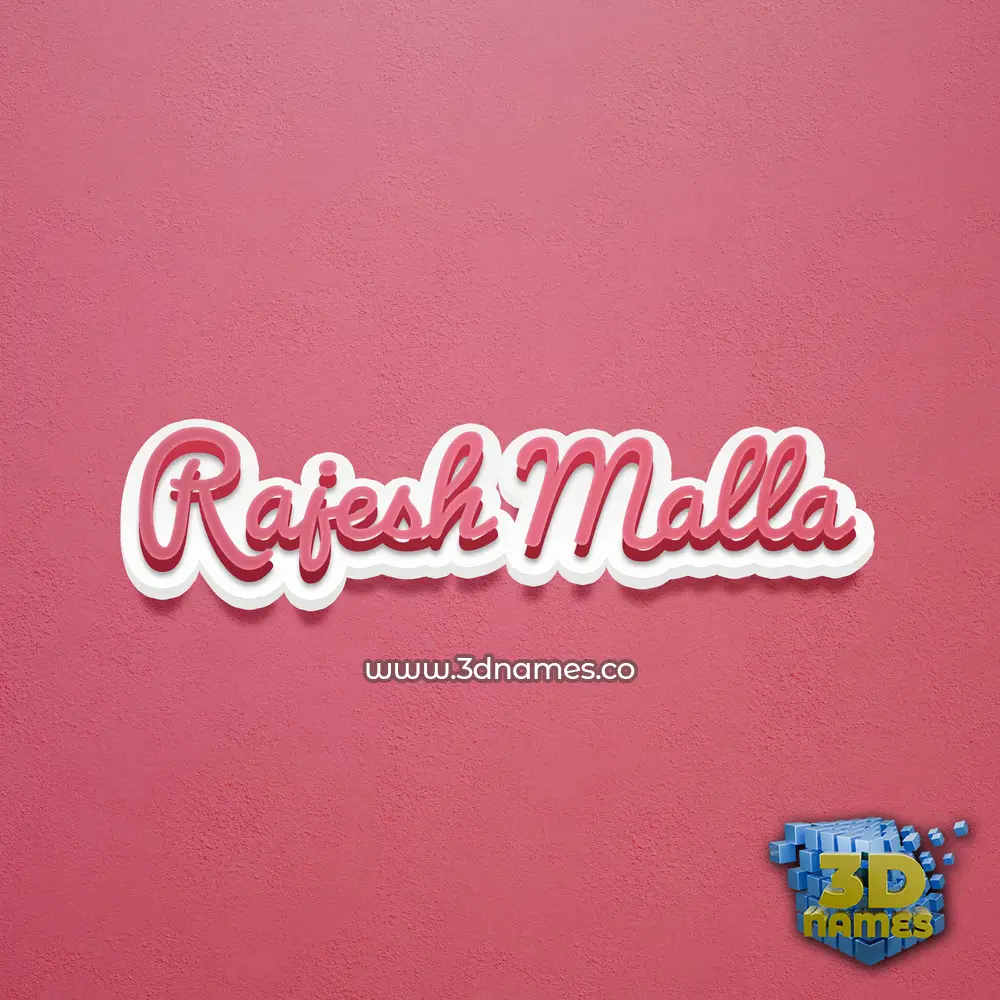 rajesh malla in Red Scribble style - 3D name wallpaper