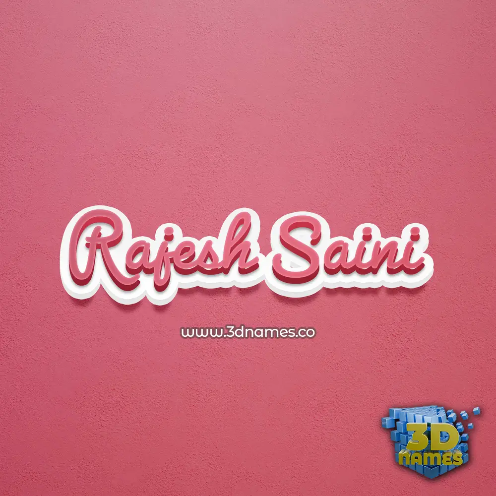 rajesh saini in Red Scribble style - 3D name wallpaper