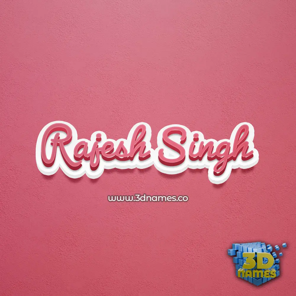 rajesh singh in Red Scribble style - 3D name wallpaper