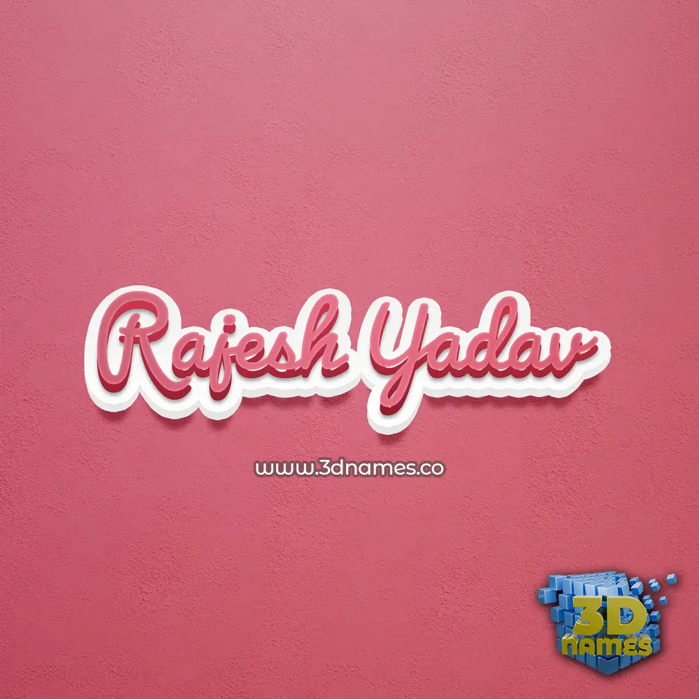 rajesh yadav in Red Scribble style - 3D name wallpaper
