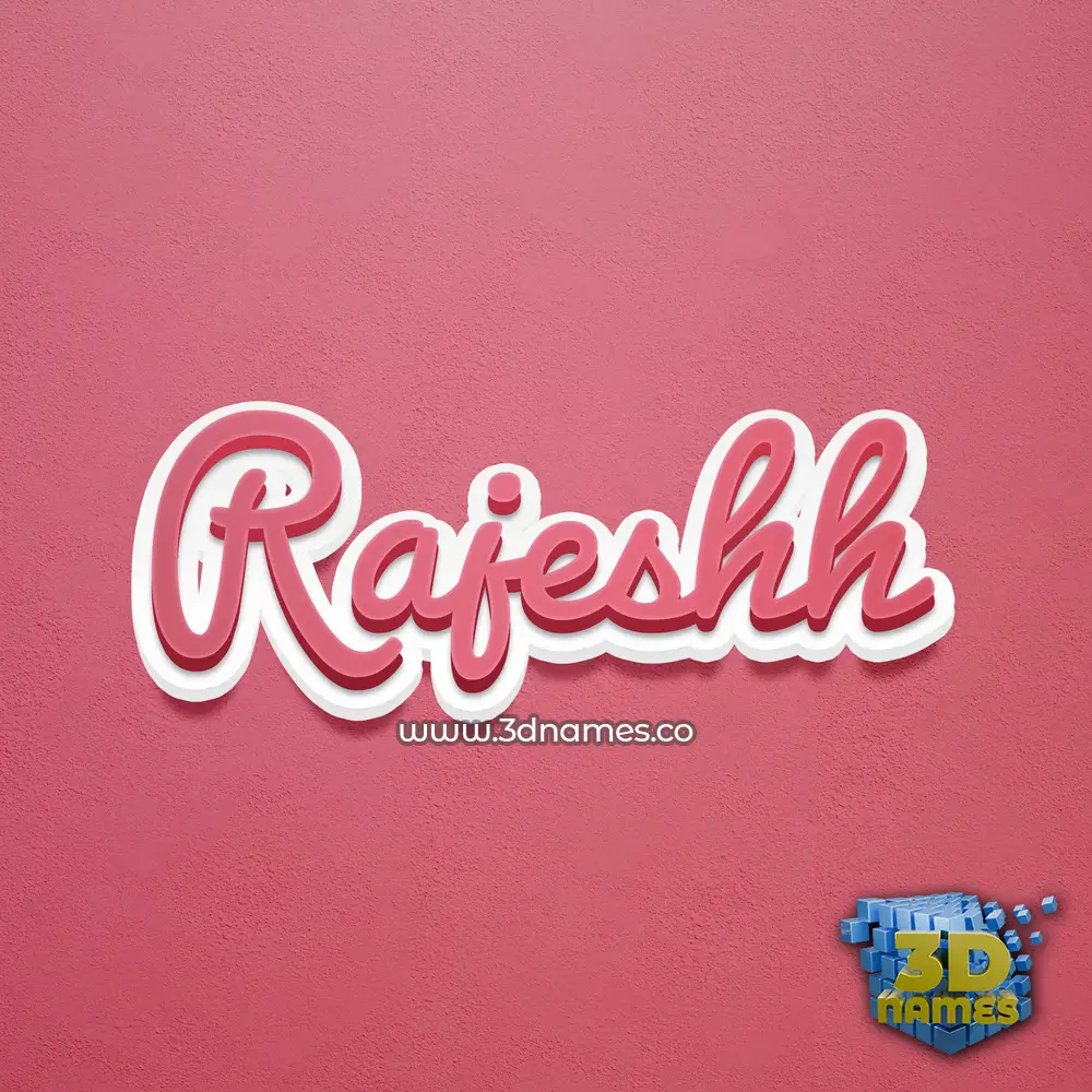 rajeshh in Red Scribble style - 3D name wallpaper