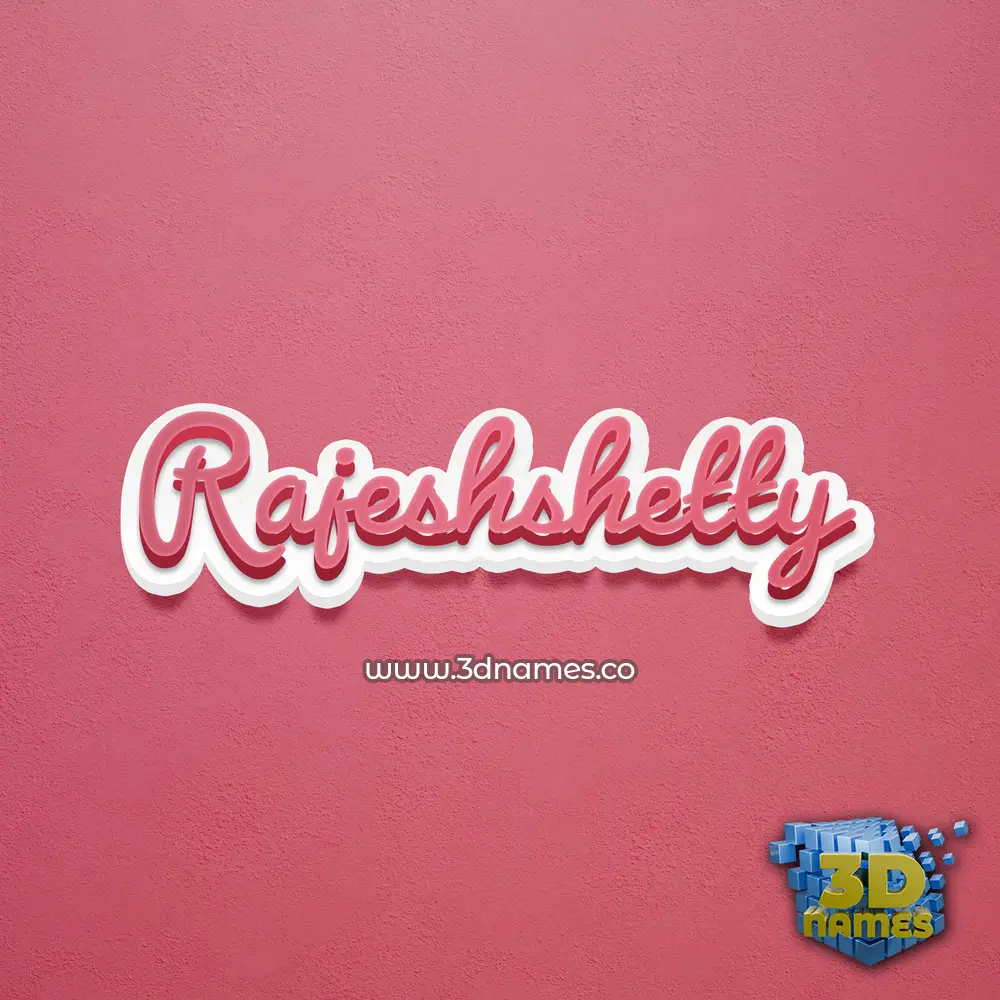 rajeshshetty in Red Scribble style - 3D name wallpaper
