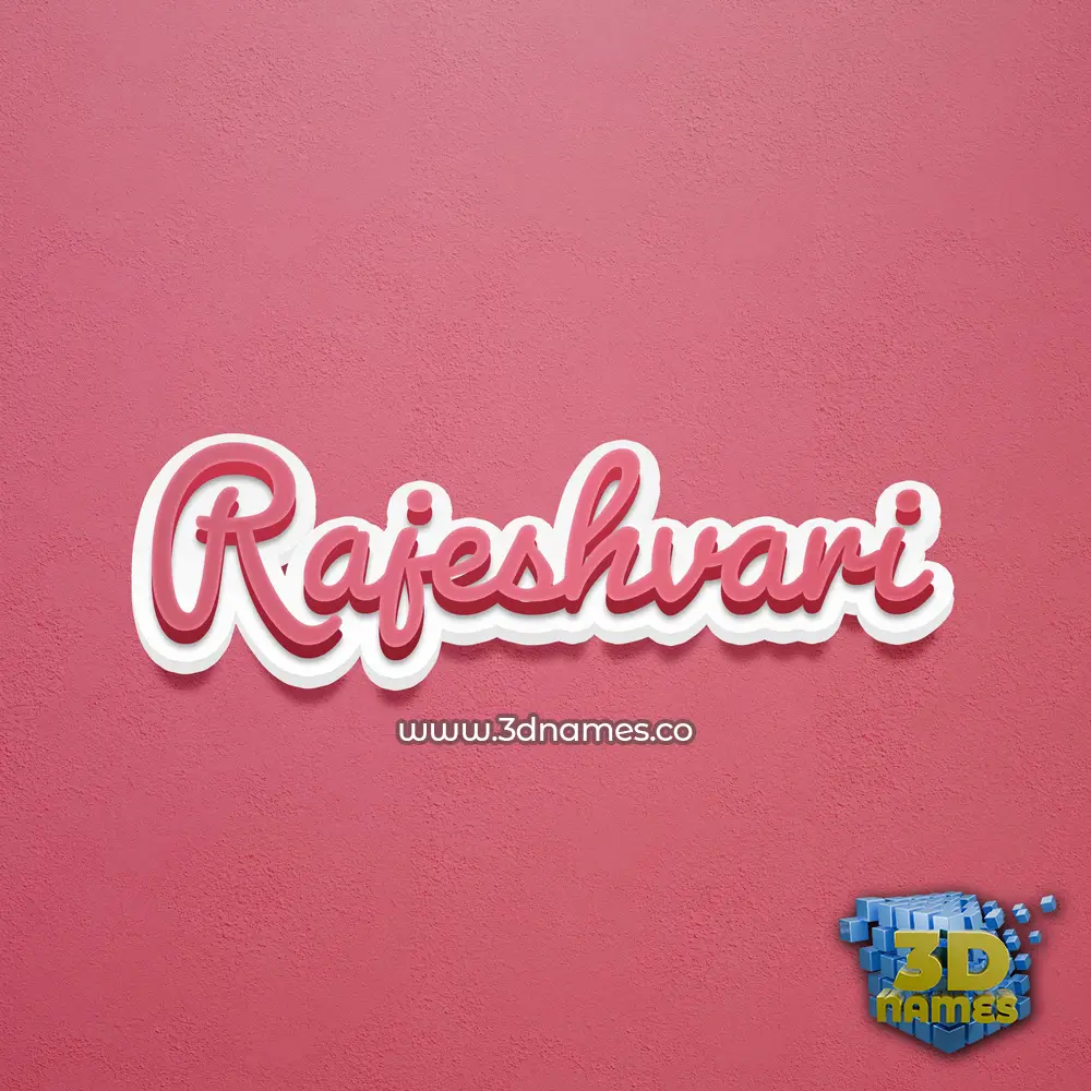 rajeshvari in Red Scribble style - 3D name wallpaper