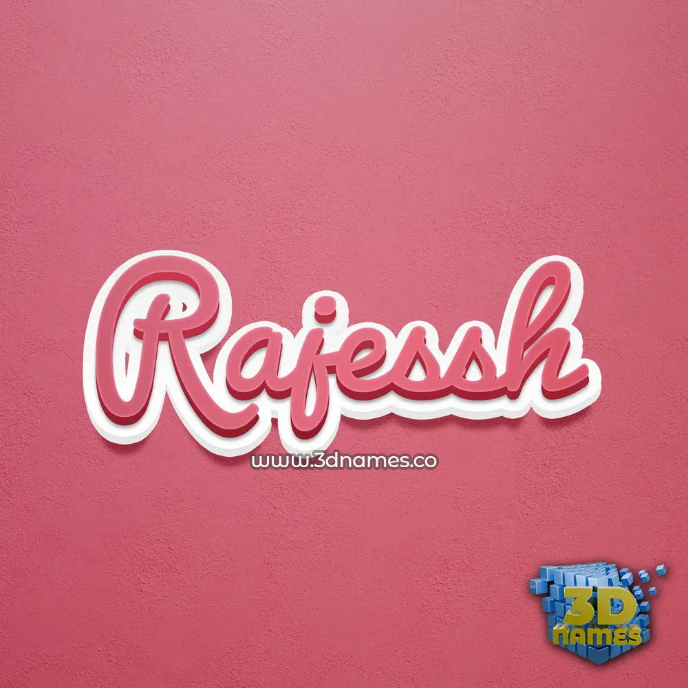 rajessh in Red Scribble style - 3D name wallpaper