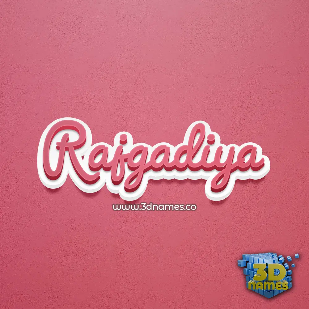 rajgadiya in Red Scribble style - 3D name wallpaper