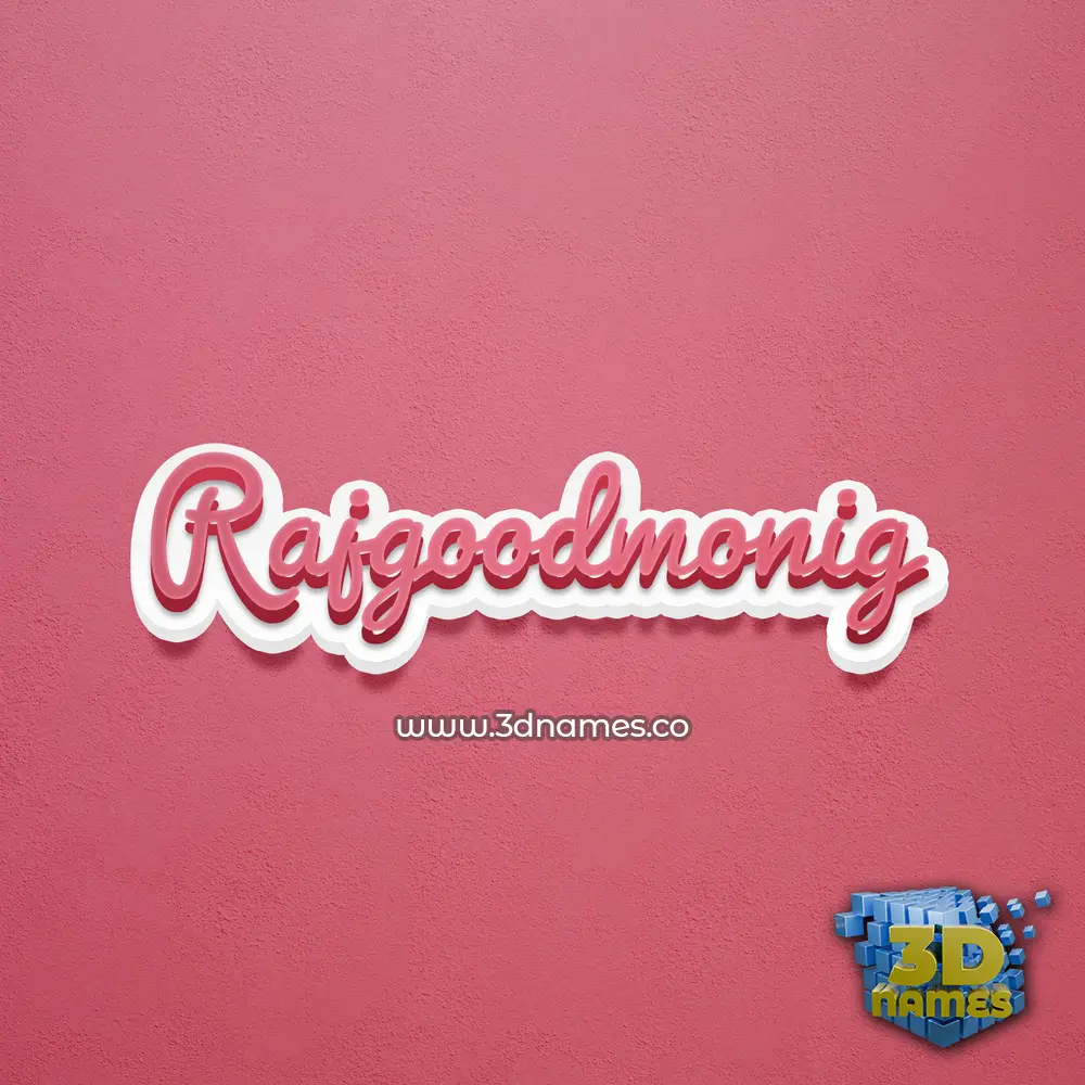 rajgoodmonig in Red Scribble style - 3D name wallpaper