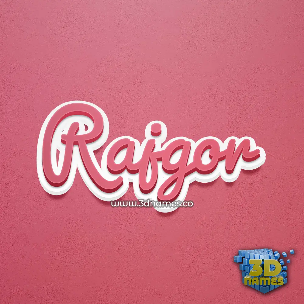 rajgor in Red Scribble style - 3D name wallpaper