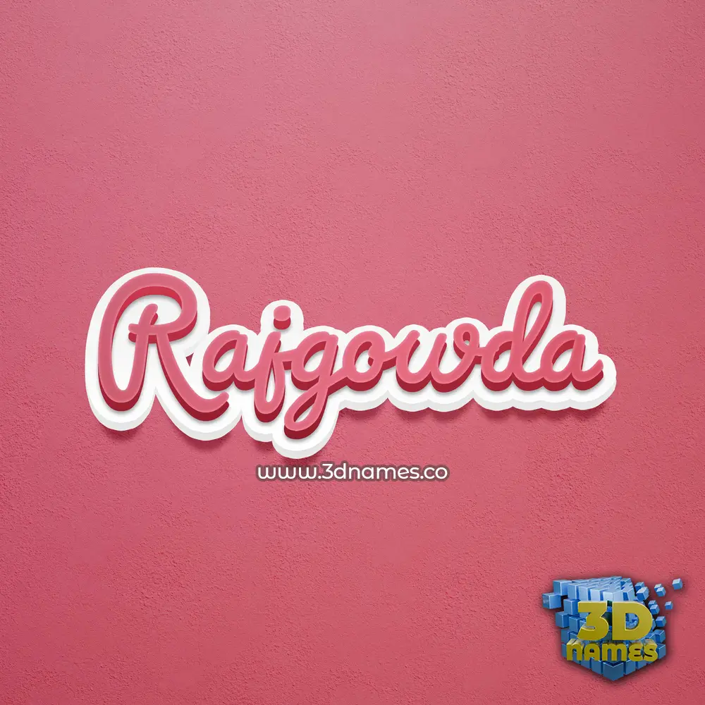 rajgowda in Red Scribble style - 3D name wallpaper