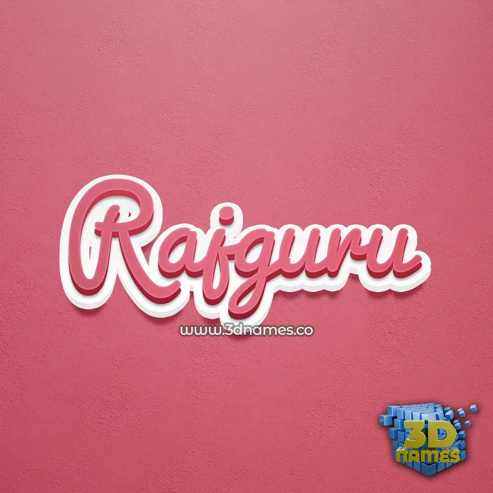 rajguru in Red Scribble style - 3D name wallpaper