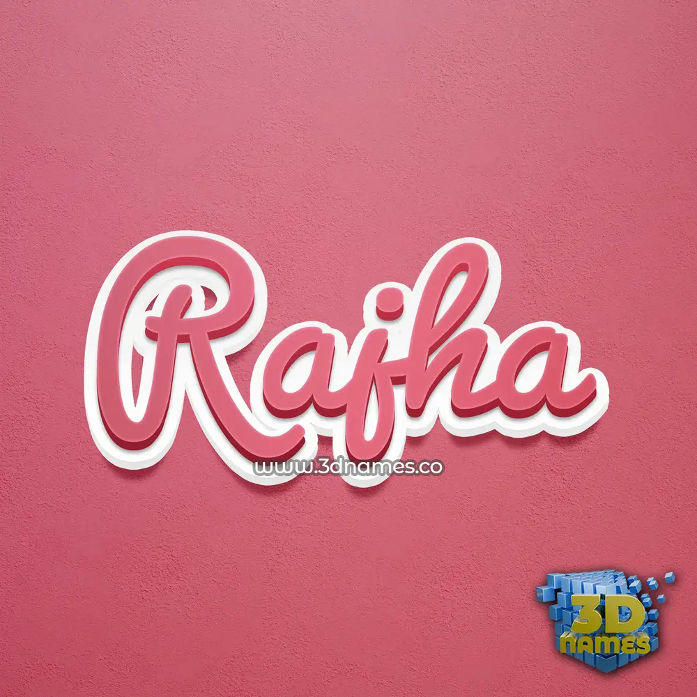 rajha in Red Scribble style - 3D name wallpaper