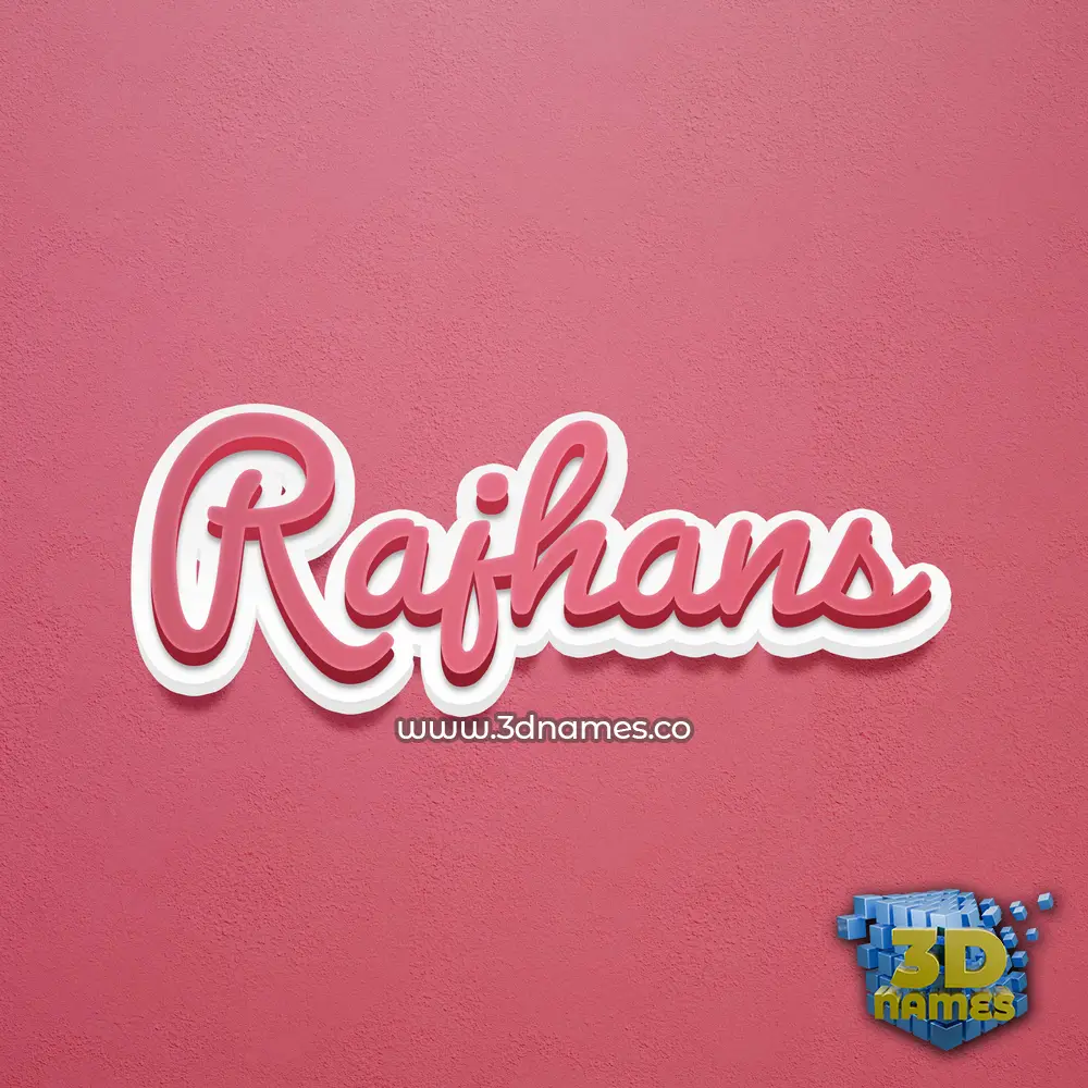 rajhans in Red Scribble style - 3D name wallpaper
