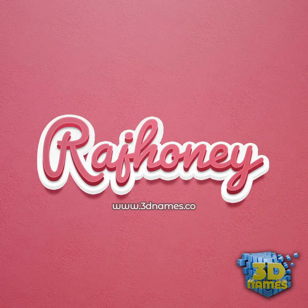 rajhoney in Red Scribble style - 3D name wallpaper