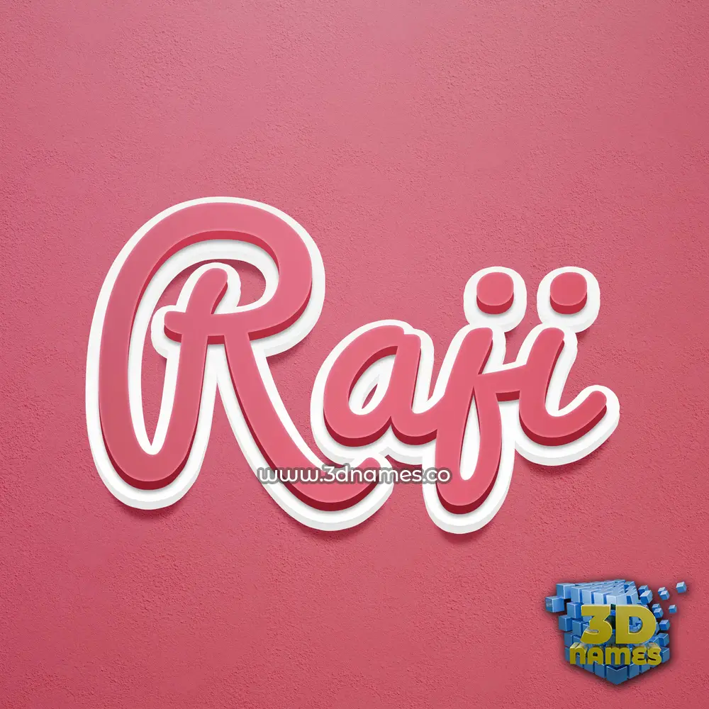 raji in Red Scribble style - 3D name wallpaper
