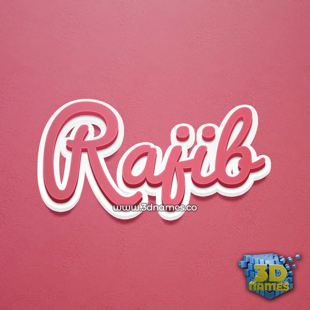 rajib in Red Scribble style - 3D name wallpaper