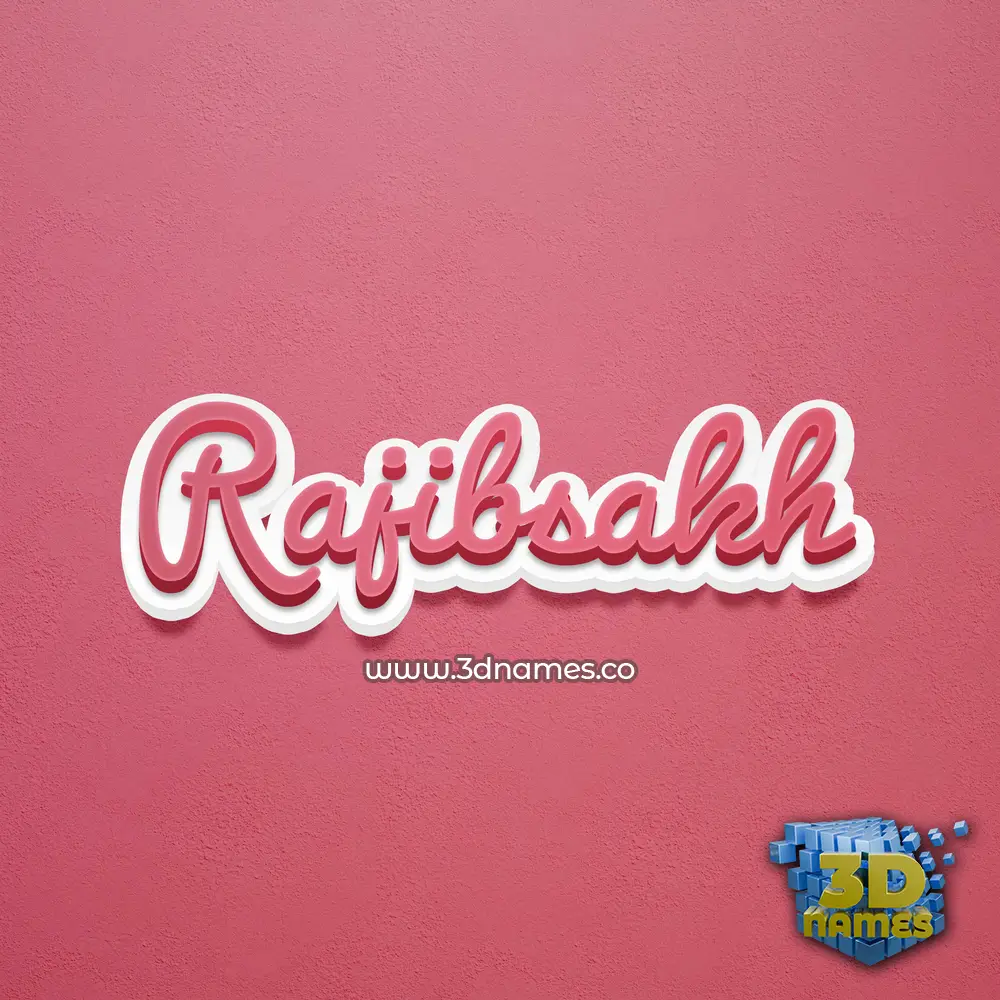 rajibsakh in Red Scribble style - 3D name wallpaper