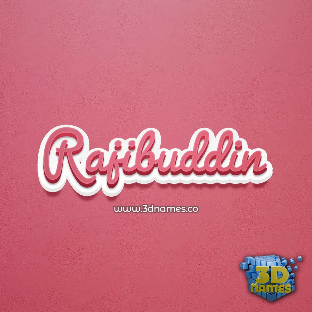 rajibuddin in Red Scribble style - 3D name wallpaper