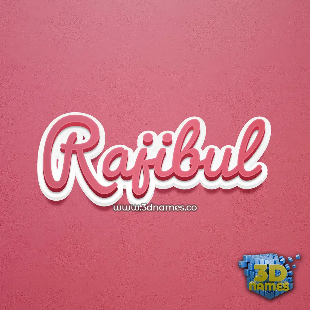rajibul in Red Scribble style - 3D name wallpaper