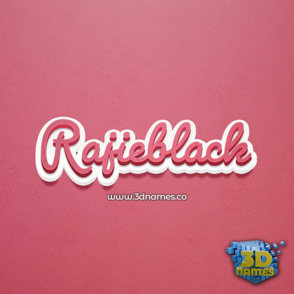 rajieblack in Red Scribble style - 3D name wallpaper