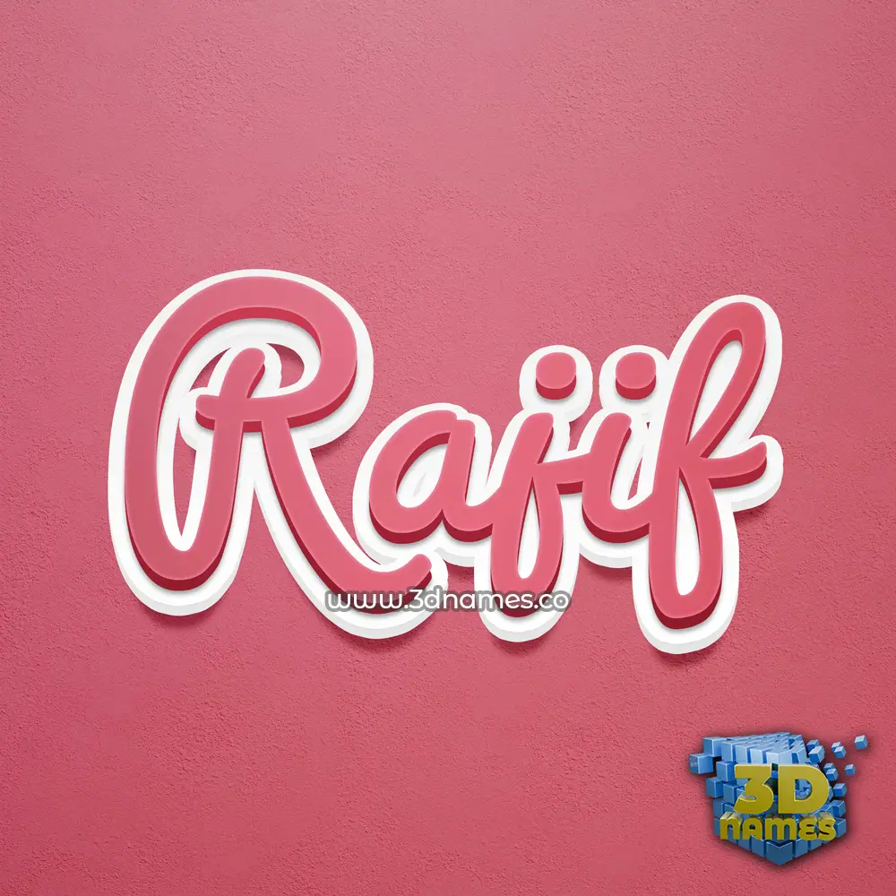 rajif in Red Scribble style - 3D name wallpaper