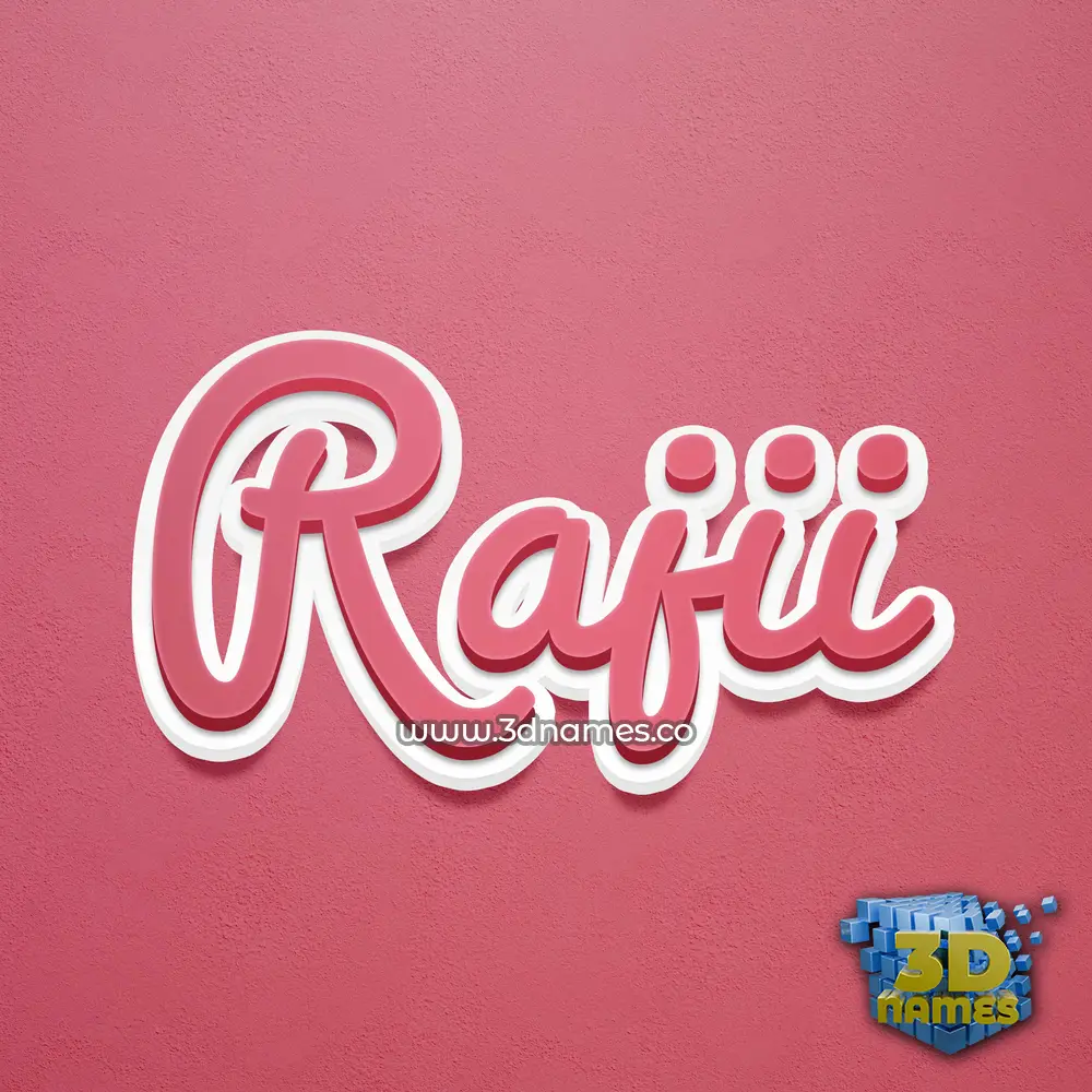 rajii in Red Scribble style - 3D name wallpaper
