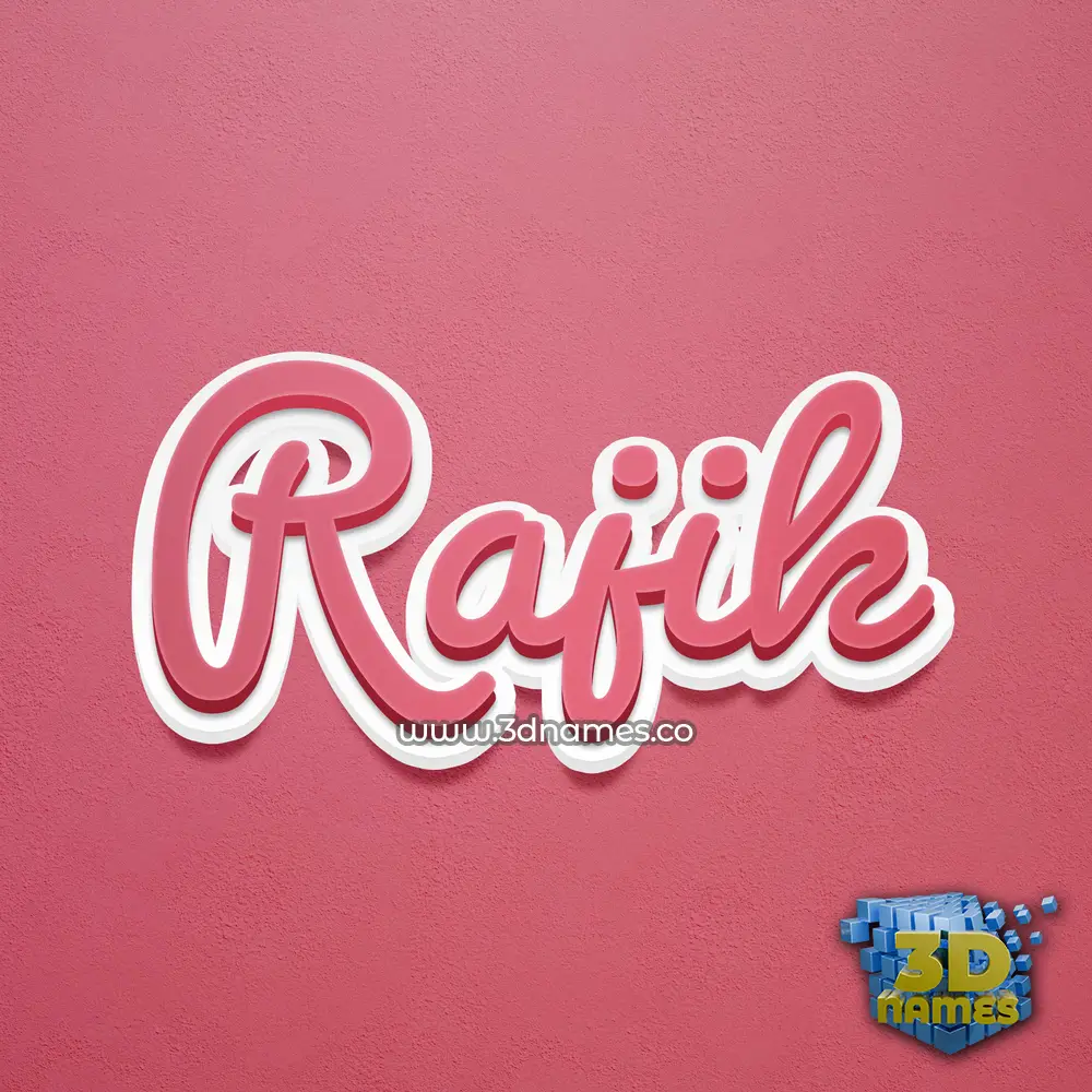 rajik in Red Scribble style - 3D name wallpaper