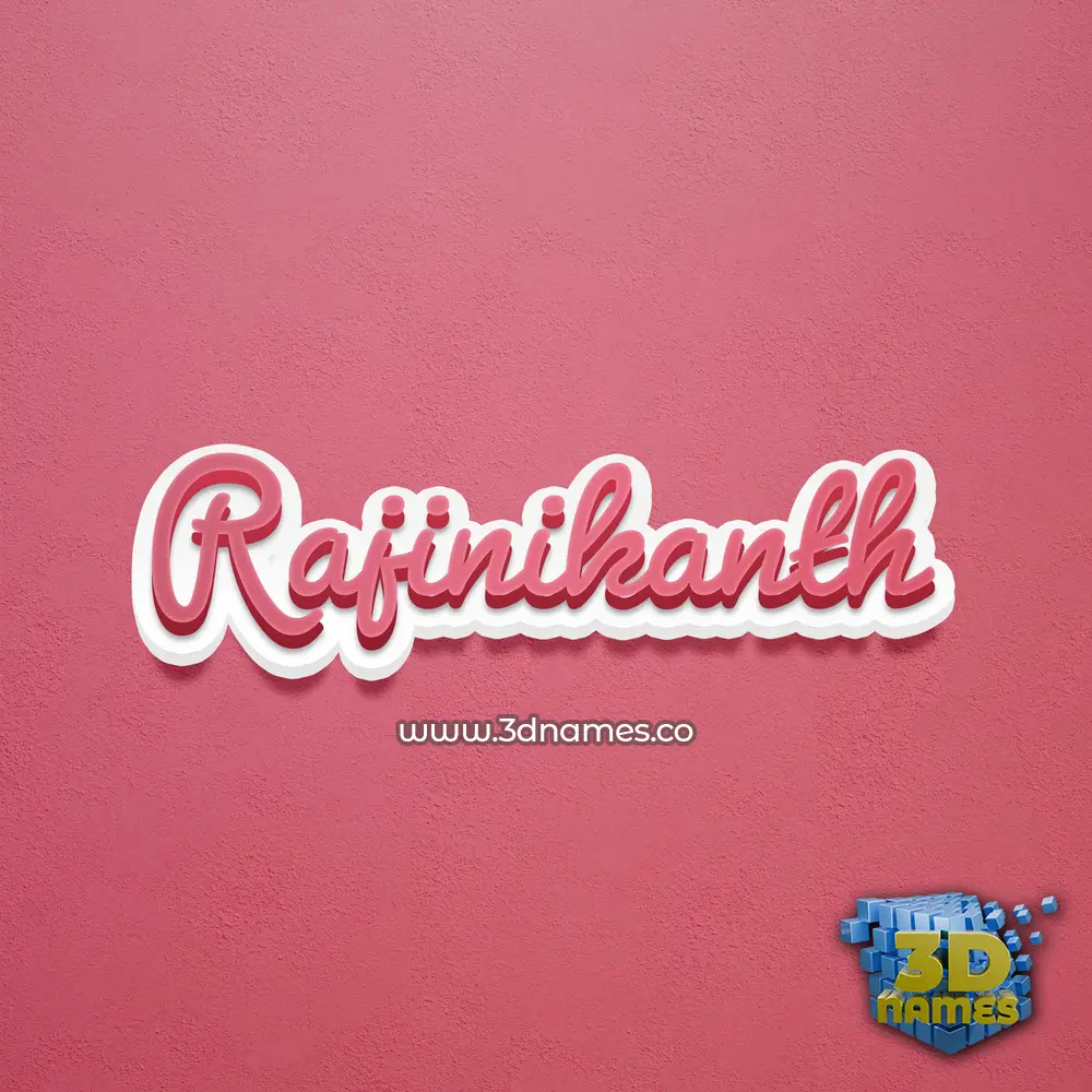 rajinikanth in Red Scribble style - 3D name wallpaper