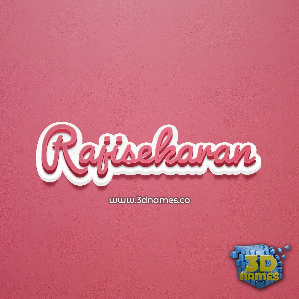 rajisekaran in Red Scribble style - 3D name wallpaper
