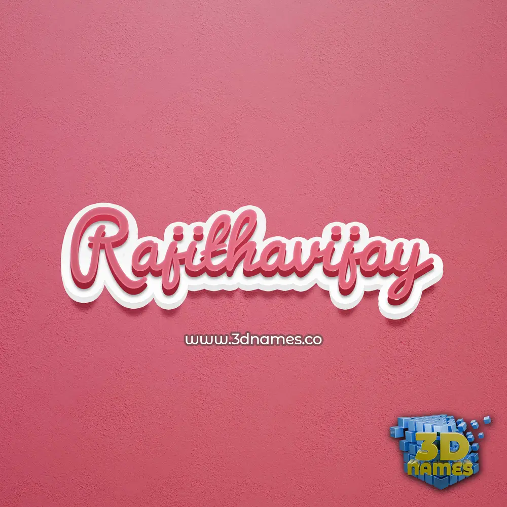 rajithavijay in Red Scribble style - 3D name wallpaper