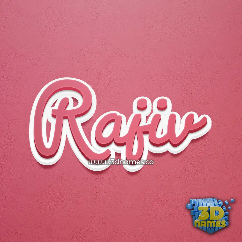 rajiv in Red Scribble style - 3D name wallpaper