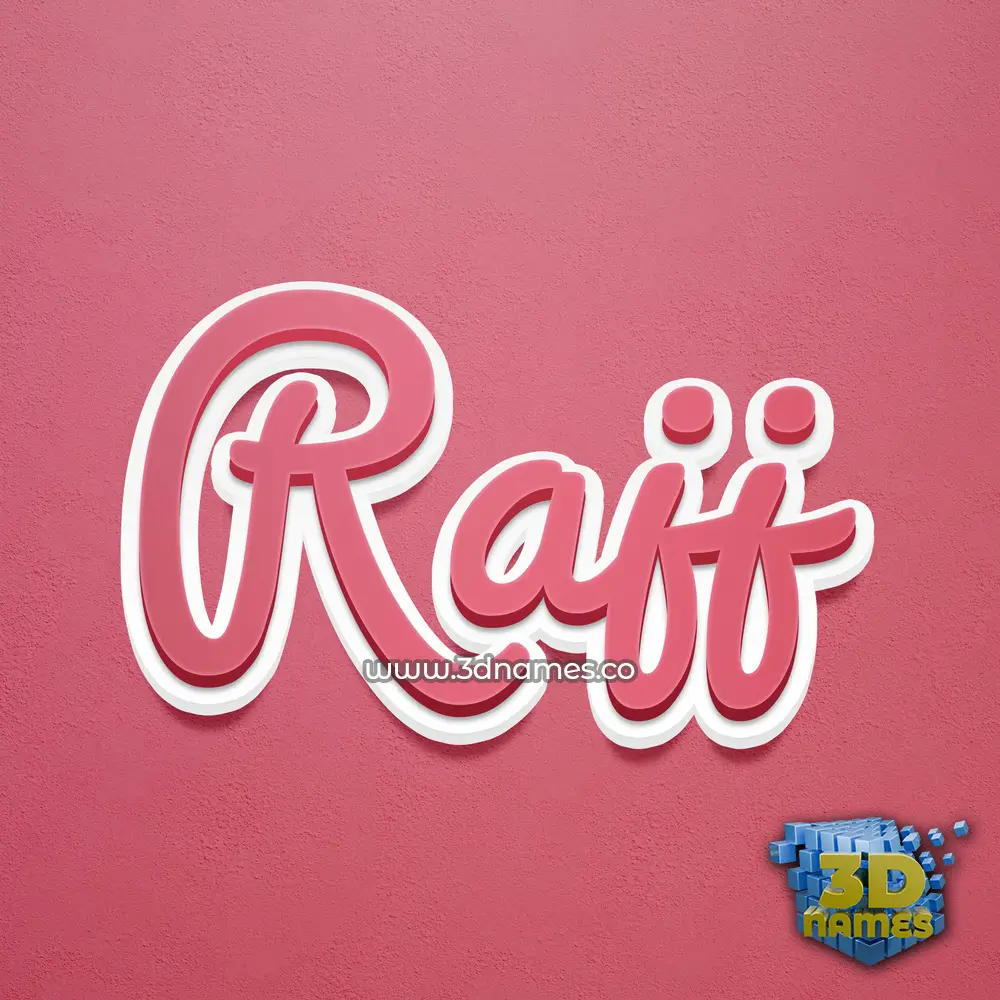 rajj in Red Scribble style - 3D name wallpaper