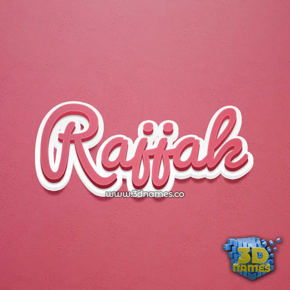 rajjak in Red Scribble style - 3D name wallpaper
