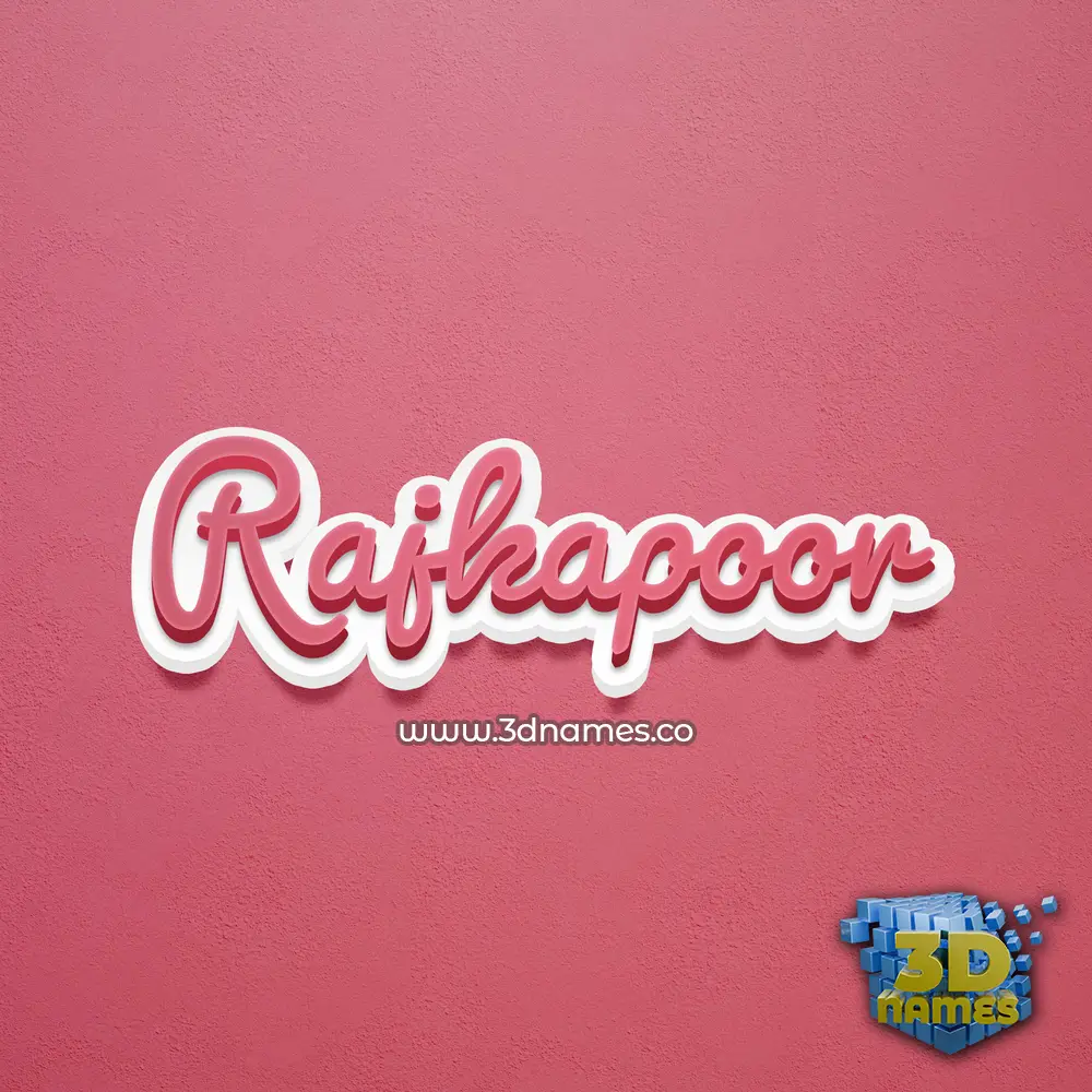 rajkapoor in Red Scribble style - 3D name wallpaper