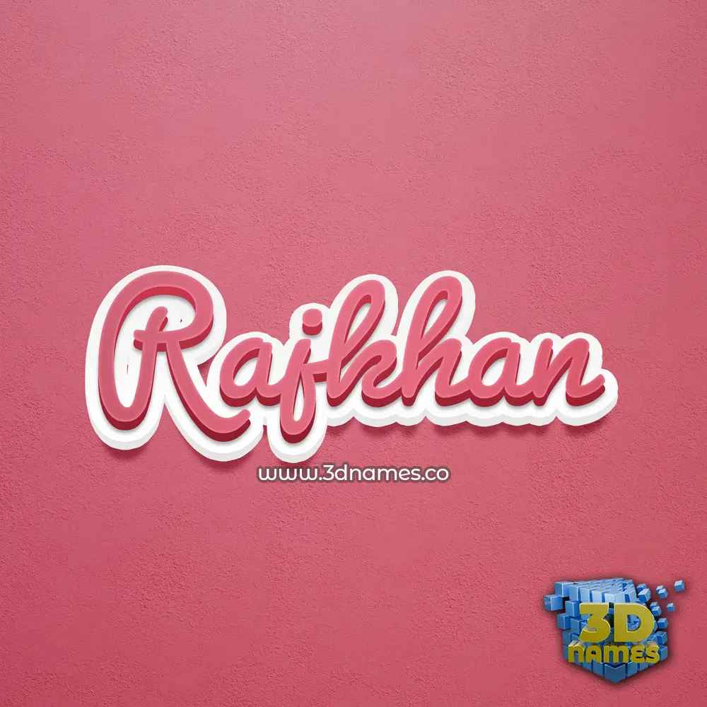rajkhan in Red Scribble style - 3D name wallpaper