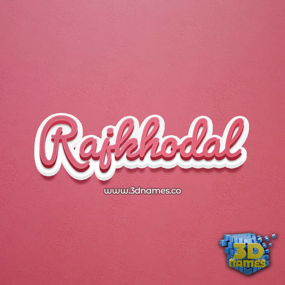 rajkhodal in Red Scribble style - 3D name wallpaper