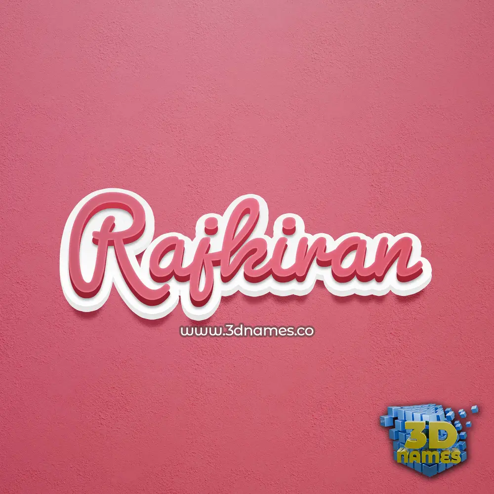 rajkiran in Red Scribble style - 3D name wallpaper