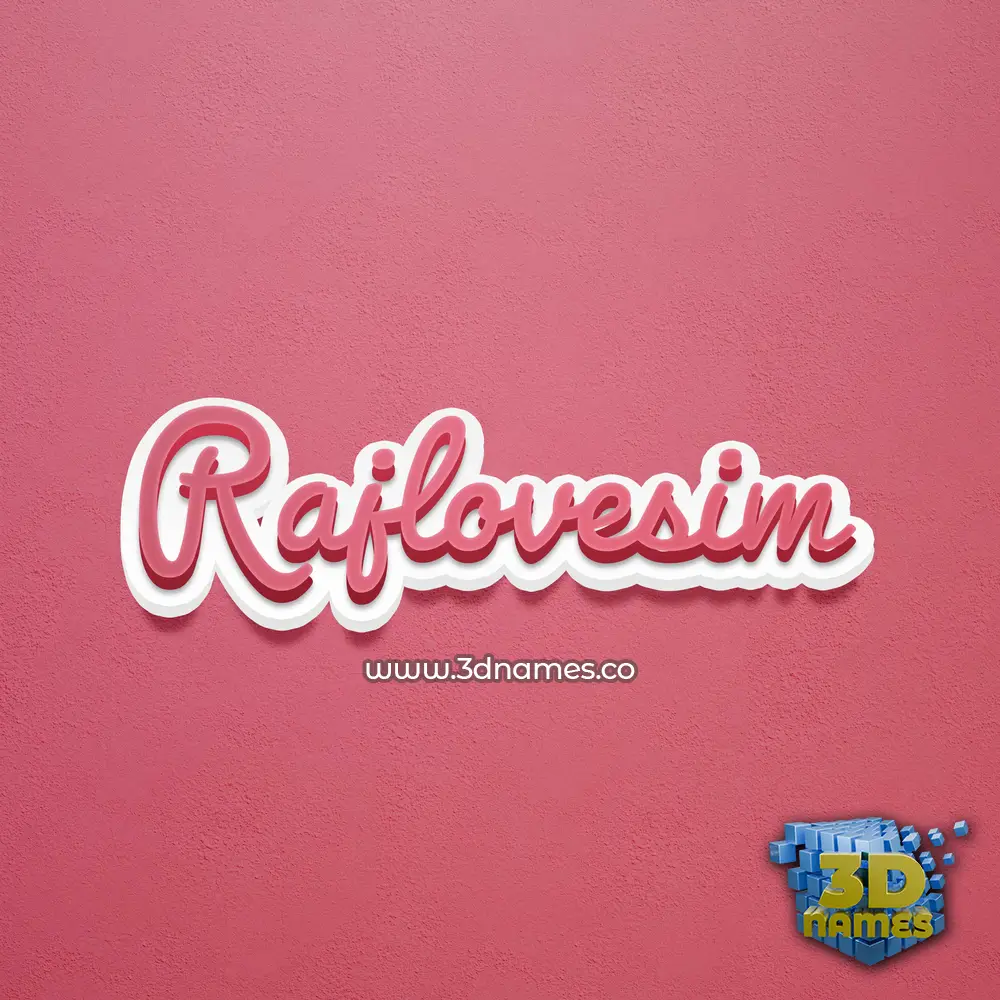 rajlovesim in Red Scribble style - 3D name wallpaper